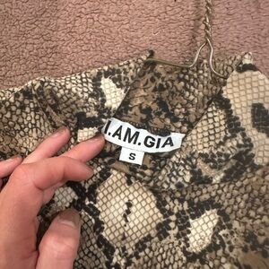 I.AM.GIA Snakeskin Turtleneck Bodysuit